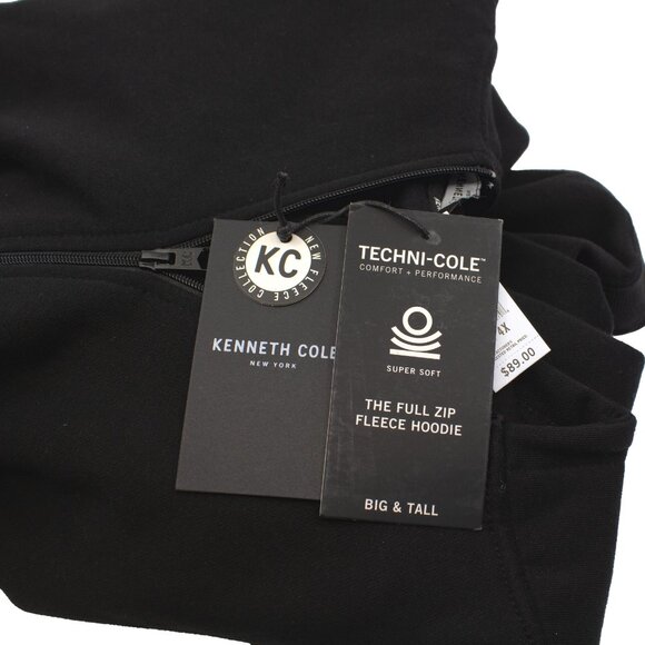 Kenneth Cole Big & Tall Techni-Cole Super Soft Fleece Full Zip Hoodie - Picture 4 of 4